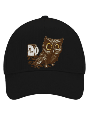 Sova na kofeinu kšiltovka baseballka Black