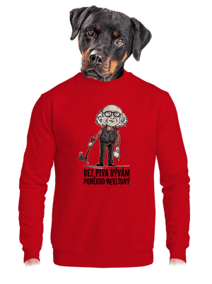 Neklidný bez piva unisex mikina bez kapuce Red