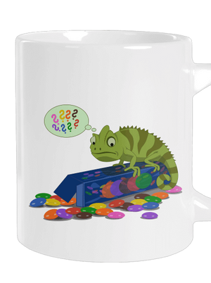 Zmatený chameleon velký hrnek White