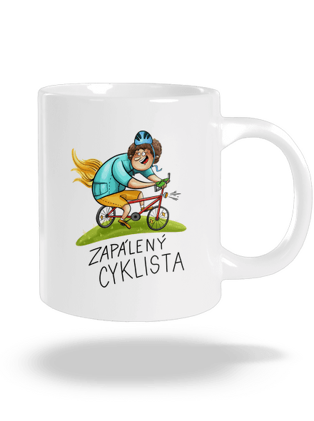 Zapálený cyklista velký hrnek White