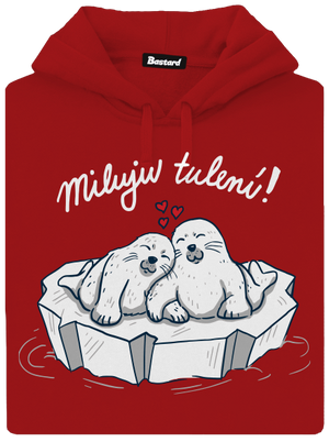 Miluju tulení dámská mikina klokanka Red Mal