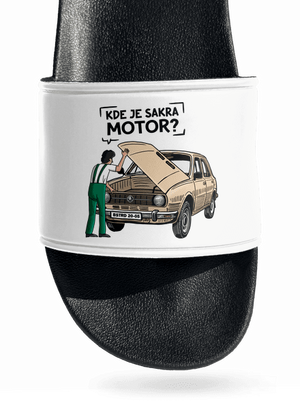 Kde je motor? pantofle White