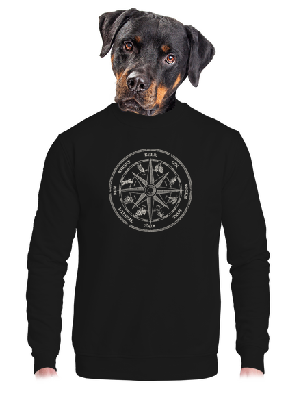 Alkoholický kompas unisex mikina bez kapuce Black
