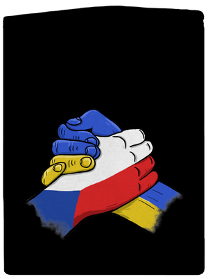 Ukrajina - Podpora pánská mikina na zip Black