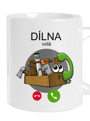 Dílna volá velký hrnek White