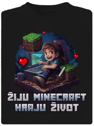 Žiju Minecraft dětské sportovní tričko Black