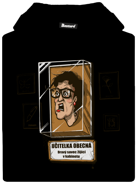 Učitelka obecná dětská mikina klokanka Black