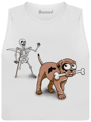 Kostlivec dámské tílko volné White