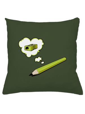 Tužka a Ořezávátko polštář Olive Green