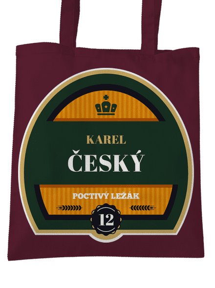 Pivní etiketa taška Burgundy