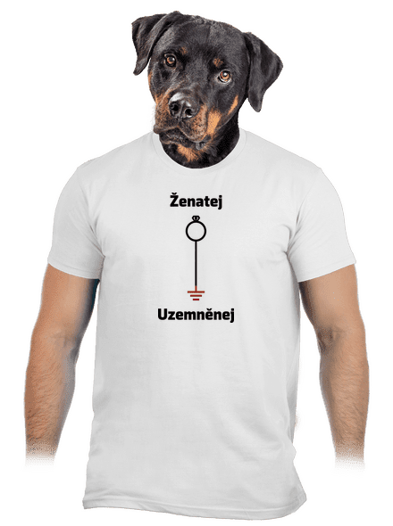 Ženatej a uzemněnej pánské tričko White