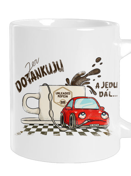 Dotankuju a jedu velký hrnek White