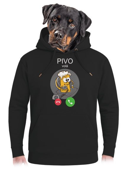 Pivo volá unisex mikina premium Dark Black