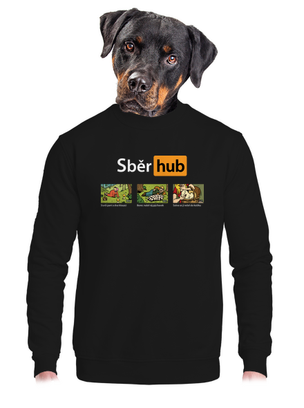 Sběr hub unisex mikina bez kapuce Black