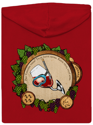 Vinný horoskop: Vodnář pánská mikina na zip Red