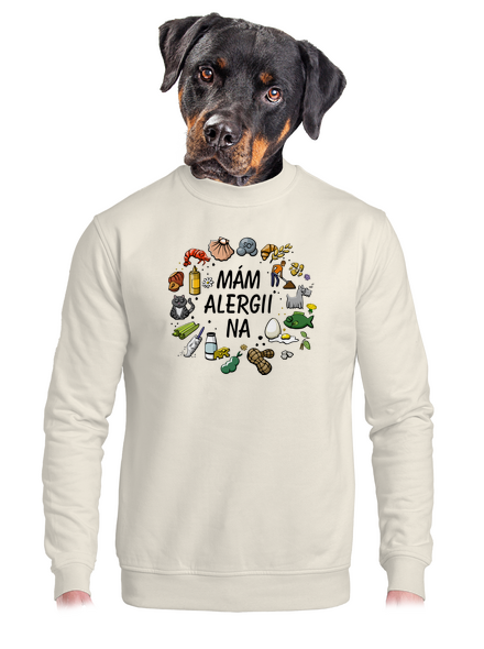 Mám alergii na... + fix unisex mikina bez kapuce Off White