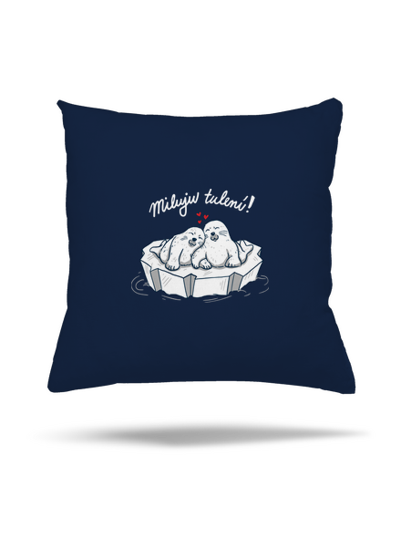 Miluju tulení polštář Dark Navy