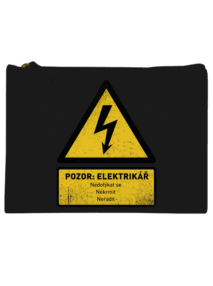 Pozor elektrikář taštička Black