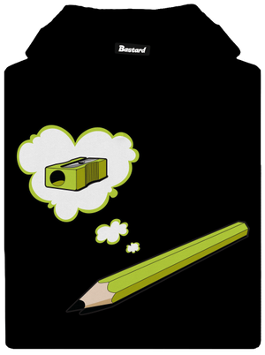 Tužka a Ořezávátko pánská mikina klokanka Black