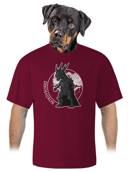Dinosauron unisex tričko oversized Garnet