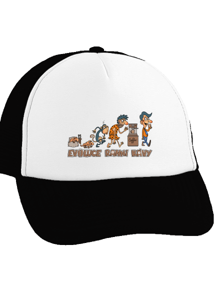 Evoluce ranní kávy kšiltovka truckerka Black cap