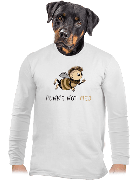 Punks Not Med pánské dlouhý rukáv White