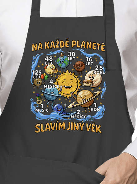 Věk na planetách zástěra Dark Grey