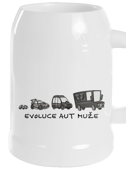 Evoluce aut muže půllitr White