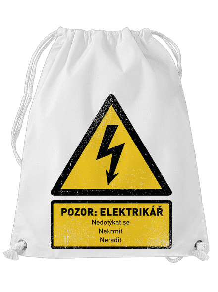 Pozor elektrikář vak White