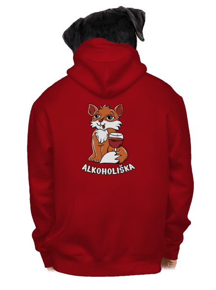 Vínová Alkoholiška pánská mikina na zip Red
