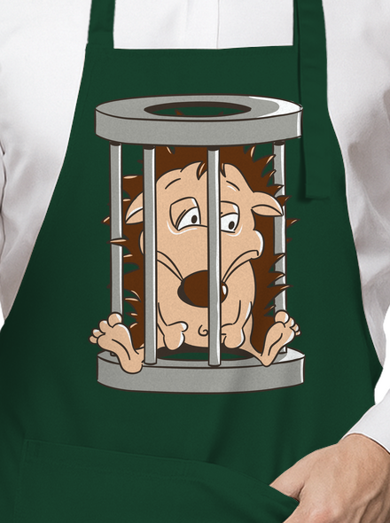 Ježeček v kleci zástěra Bottle Green