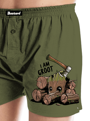 I Am Groot pánské trenky Khaki