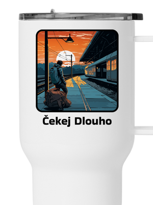 Čekej dlouho termohrnek White