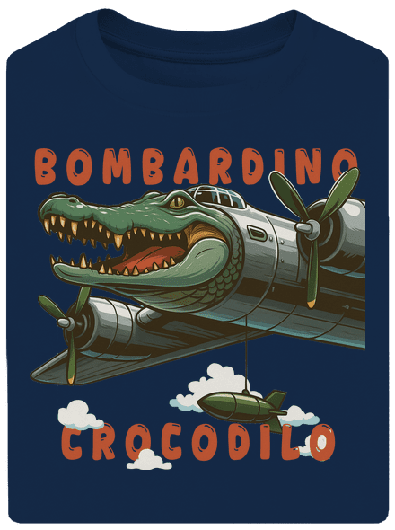 Bombardino Crocodilo – Italian Brainrot unisex tričko oversized Midnight Blue