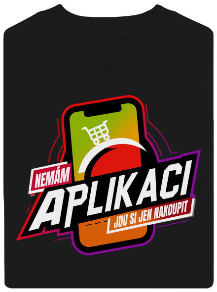 Nemám aplikaci unisex mikina bez kapuce Black