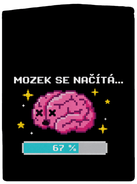 Mozek se načítá pánská mikina na zip Black