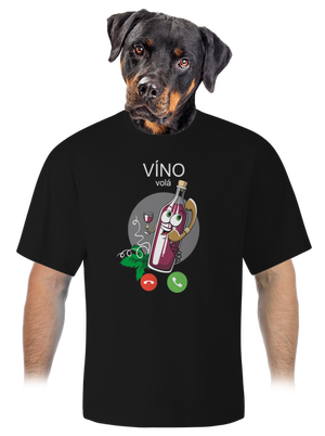 Červené víno volá unisex tričko oversized Black