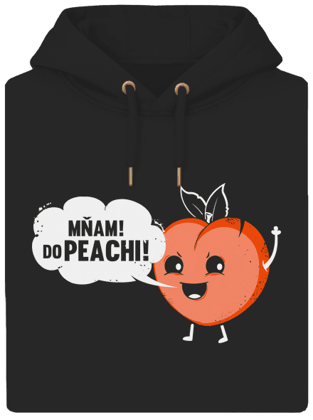 Mňam do peachi unisex mikina premium Dark Black