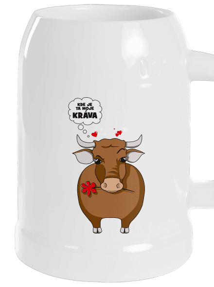 Kráva a bejk půllitr White
