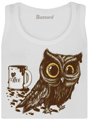 Sova na kofeinu dámské tílko klasické White