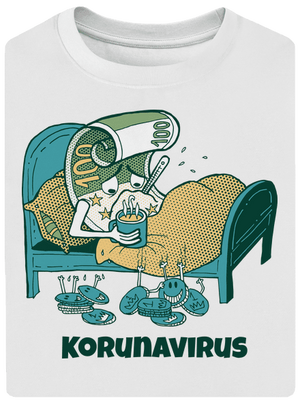 Korunavirus v posteli unisex tričko oversized White