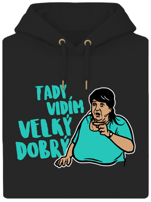 Velký dobrý unisex mikina premium Dark Black