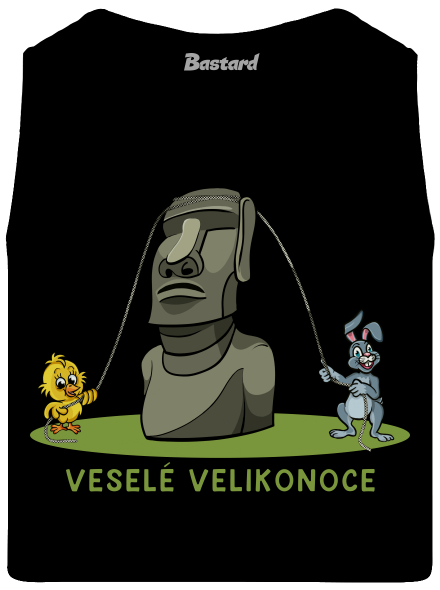 Velikonoční Moai pánské tílko Black