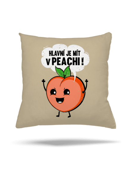 V peachi polštář Beige
