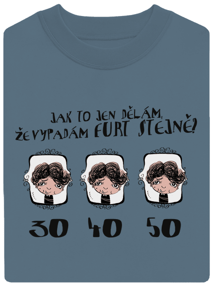 Vypadám furt stejně unisex mikina bez kapuce Nordic Blue