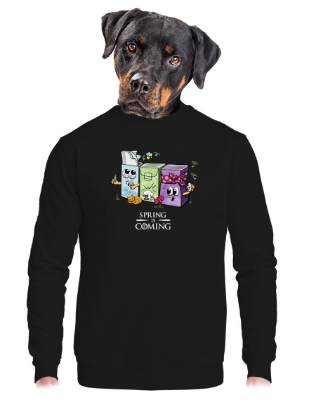 Spring is coming unisex mikina bez kapuce Black