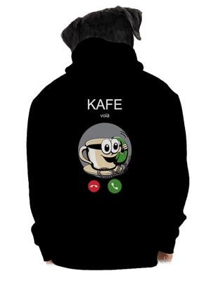 Kafe volá pánská mikina na zip Black