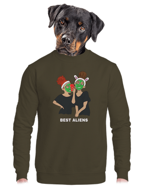 Best aliens unisex mikina bez kapuce Urban Khaki