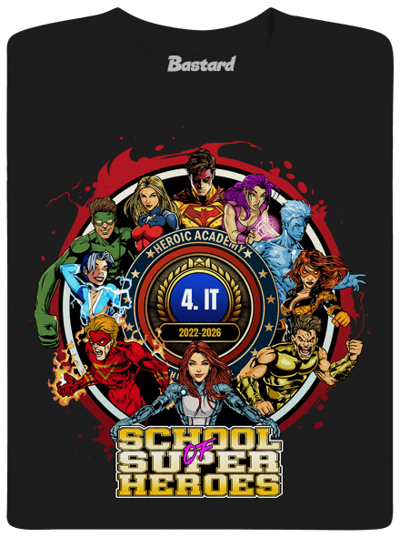 Školní potisk Super school dětské tričko Black