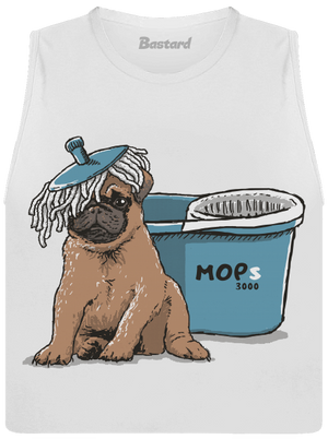 Mops dámské tílko volné White